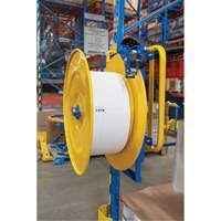 Strapping Dispenser, Polyester/Steel/Polypropylene Straps, 16"/8" Core Dia., 3"/8"/6" Roll Width Stor-it Systems