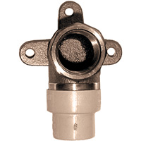 One-Piece 90° Drop Ear Elbow, Hub x FPT, Brass/CPVC, 3/4" Stor-it Systems