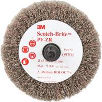 Brosse &agrave; lamelles pour labrasion et le polissage PF-ZR Roloc Scotch-Brite, Oxyde d'aluminium, Grain Moyen, 2-1/2" x 1-1/4" Stor-it Systems