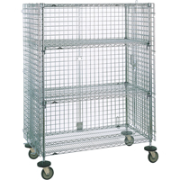 Security Carts, Chrome Plated, 21-1/2" x 68-1/2 x 38-1/2", 500 lbs. Capacity RL408 | Stor-it Systems