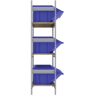 Wide Span Shelving with Jumbo Plastic Bins, Steel, Boltless, 800 lbs. Capacity, 66" W x 60" H x 18" D Stor-it Systems