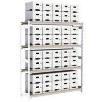 Wide Span Record Storage Shelving, Steel, 4 Shelves, 72" W x 18" D x 84" H, Add-On Kit Stor-it Systems