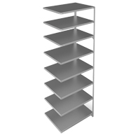 Shelving Unit, Galvanized Steel, Slotted Angle, Add-On, 36" W x 96" H x 24" D Stor-it Systems