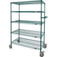 Wire Shelf Push Cart, Epoxy Finish, 36" x 69" x 24", 600 lbs. Capacity RN798 | Stor-it Systems