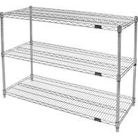 Heavy-Duty Chromate Wire Shelving, 3 Tiers, 30" W x 33" H x 14" D Stor-it Systems