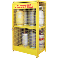 Gas Cylinder Cabinets, 12 Cylinder Capacity, 44" W x 30" D x 74" H, Yellow SAF847 | Stor-it Systems
