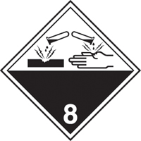 &eacute;tiquettes d'exp&eacute;dition TMD, Classe 8, Corrosifs, Papier Stor-it Systems