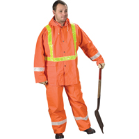 Tornado Traffic Rain Suit, PVC, Small, High Visibility Orange Stor-it Systems