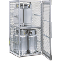 Aluminum LPG Cylinder Locker Storage, 8 Cylinder Capacity, 30" W x 32" D x 65" H, Silver SAI574 | Stor-it Systems