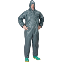 2.0 Mil CRFR Hooded Coveralls, Small, Grey, FR Treated Fabric Stor-it Systems