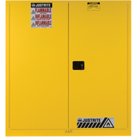 Sure-Grip&reg; EX Vertical Drum Storage Cabinets, 60 US gal. Cap., 2 Drums, Yellow Stor-it Systems