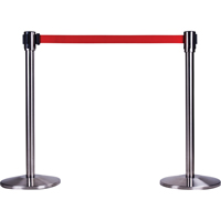 Free-Standing Crowd Control Barrier Receiver Post, 35" High, Stainless Stor-it Systems