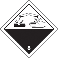 TDG Shipping Labels, Class 8, Corrosives, Vinyl Stor-it Systems