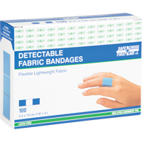Bandages, Rectangulaire/carr&eacute;e, 3", Tissu d&eacute;tectable, St&eacute;rile Stor-it Systems