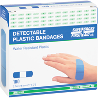 Bandages, Rectangulaire/carr&eacute;e, 3", Plastique d&eacute;tectable, St&eacute;rile Stor-it Systems
