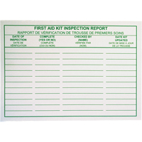 First Aid Kit Inspection Report Cards SAY532 | Stor-it Systems