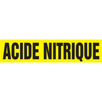 Marqueur de tuyau "Acid Nitrique", Autocollant, 4" h x 24" la, Noir sur jaune Stor-it Systems