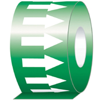 Rubans de fl&eacute;ches de direction de l'&eacute;coulement, 108', Blanc/vert Stor-it Systems