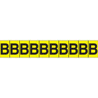 Individual Adhesive Letter Markers, B, 1" H, Black on Yellow SC744 | Stor-it Systems