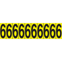Individual Adhesive Number Markers, 6, 1-15/16" H, Black on Yellow SC837 | Stor-it Systems
