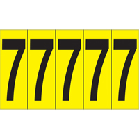 Individual Adhesive Number Markers, 7, 3-7/8" H, Black on Yellow SC848 | Stor-it Systems