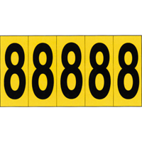 Individual Adhesive Number Markers, 8, 3-7/8" H, Black on Yellow SC849 | Stor-it Systems