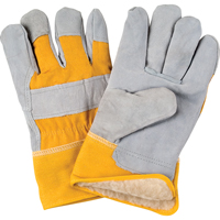 Winter-Lined Fitters Gloves, Large, Split Cowhide Palm, Boa Inner Lining SD614 | Stor-it Systems