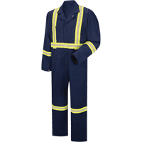 Enhanced Visibility Coveralls, Men's, Navy Blue, Size 38 Stor-it Systems