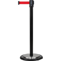 Free-Standing Crowd Control Barrier, Steel, 35" H, Red Tape, 12' Tape Length Stor-it Systems