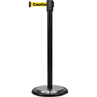 Free-Standing Crowd Control Barrier, Steel, 35" H, Yellow Tape, 7' Tape Length Stor-it Systems