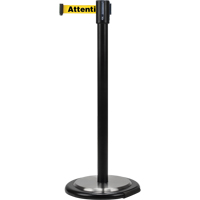 Free-Standing Crowd Control Barrier, Steel, 35" H, Yellow Tape, 7' Tape Length Stor-it Systems