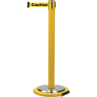 Free-Standing Crowd Control Barrier, Steel, 35" H, Yellow Tape, 7' Tape Length Stor-it Systems