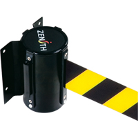 Wall Mount Barrier, Steel, Screw Mount, 7', Black/Yellow Tape Stor-it Systems