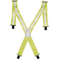 Bretelles de travail haute visibilit&eacute; 2", Jaune lime haute visibilit&eacute;, Couleur r&eacute;fl&eacute;chissante Argent, Taille unique Stor-it Systems
