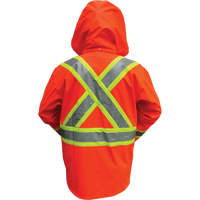 Hi-Vis FR/PU Safety Rain Jackets, Small, High Visibility Orange Stor-it Systems