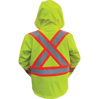 Hi-Vis FR/PU Safety Rain Jackets, Small, High Visibility Lime-Yellow Stor-it Systems