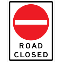 "Road Closed" Roll-Up Traffic Sign, 36" x 48", Vinyl, English with Pictogram Stor-it Systems