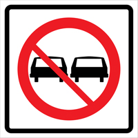 No Passing Roll-Up Traffic Sign, 29-1/2" x 29-1/2", Vinyl, Pictogram SDP372 | Stor-it Systems