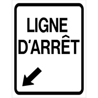 "Ligne d'Arrêt" Roll-Up Traffic Sign, 23-3/5" x 29-1/2", Vinyl, French with Pictogram SDP373 | Stor-it Systems