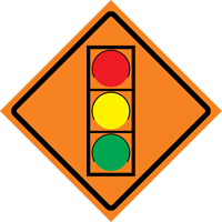 Stop Light Roll-Up Traffic Sign, 29-1/2" x 29-1/2", Vinyl, Pictogram SDP374 | Stor-it Systems