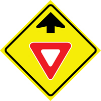 "Yield Ahead" Roll-Up Traffic Sign, 36" x 36", Vinyl, Pictogram SDP378 | Stor-it Systems