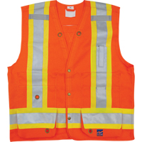 Surveyor Safety Vest, High Visibility Orange, Small, Polyester Stor-it Systems