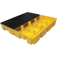 Palette de d&eacute;versements Poly-Slim-Line avec drain, Capacit&eacute; de d&eacute;versement 66 gal. US, 49" x 49" x 8,75" Stor-it Systems