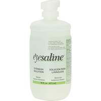 Bouteilles de solution saline pour douche oculaire, Bouteille Plein, 16 oz Stor-it Systems
