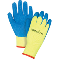 Gants haute visibilit&eacute; doubl&eacute;s d'acrylique & enduits de caoutchouc, 7/Petit, R&ecirc;vetement Latex de caoutchouc, Calibre 7, Enveloppe en Tissu &eacute;ponge Stor-it Systems