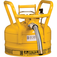D.O.T. AccuFlow™ Safety Cans, Type II, Steel, 2.5 US gal., Yellow, FM Approved SED122 | Stor-it Systems