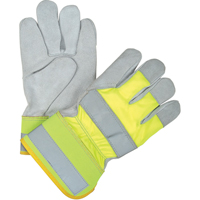 Gants d'ajusteur orange haute visibilit&eacute; doubl&eacute;s pour l'hiver, Grand, Paume en Cuir de vache refendu, Doublure en Thinsulate Stor-it Systems