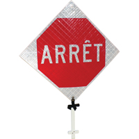 "Arrêt" Pole Sign, 24" x 24", Aluminum, French SED885 | Stor-it Systems