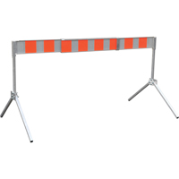 Street Barricade, A-Frame, 6' L x 5-1/2" H, Orange/White Stor-it Systems