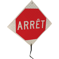 "Arrêt" Rolled-Up Traffic Sign, 24" x 24", Vinyl, French SED895 | Stor-it Systems